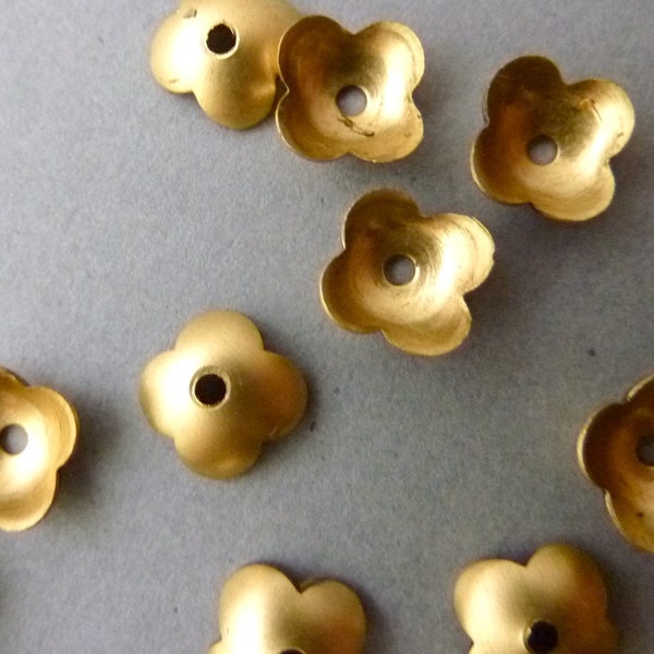 36 Brass Floral Bead Caps - Small - 7 mm