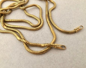 Snake Chain Necklace - Vintage Brass 33 inches