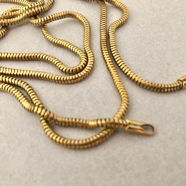 Snake Chain Necklace - Vintage Brass 33 inches