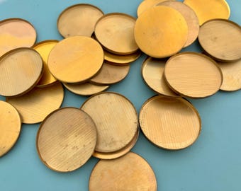 12 Round 25 mm Settings - Vintage Brass