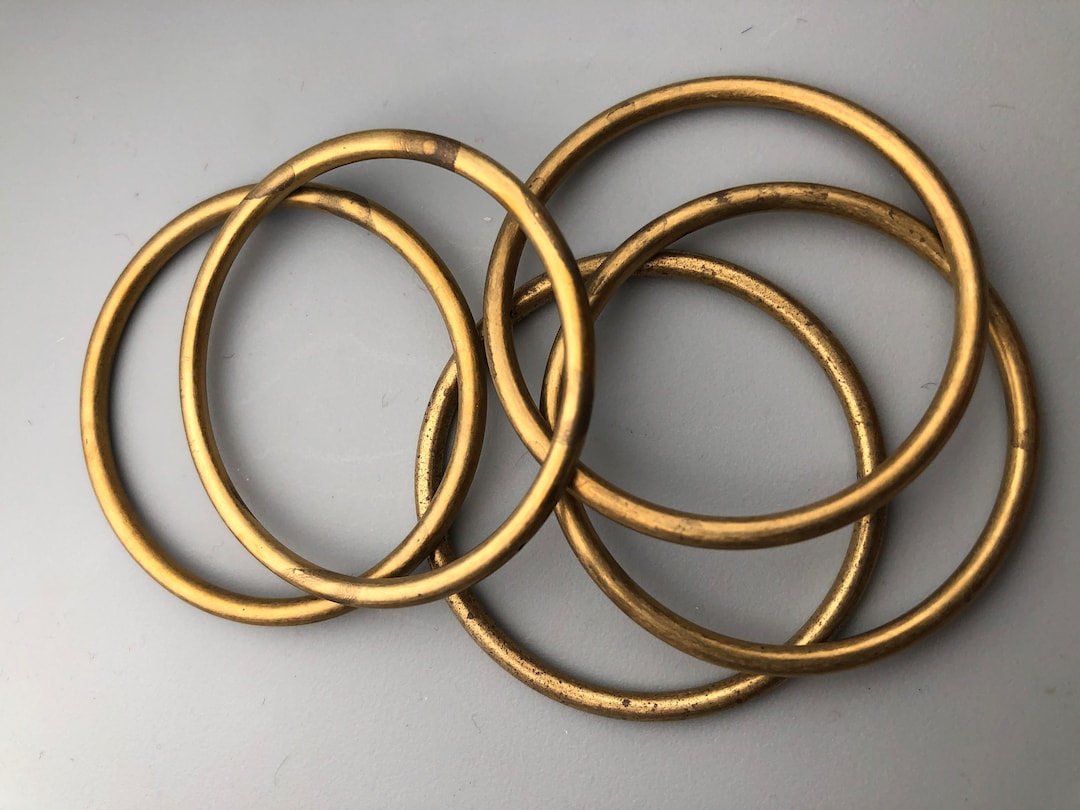 6 Raw Brass Heavy Rings Loops With Hole - Vintage - Earring Parts - Etsy