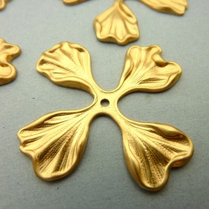 4 Brass Four Petal Leaf Flower
