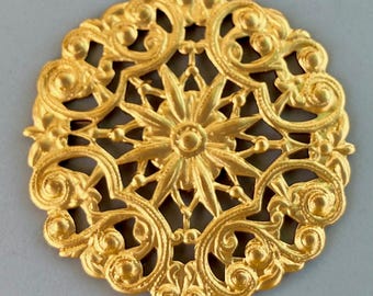 2 Filigree Brass Bases 35mm