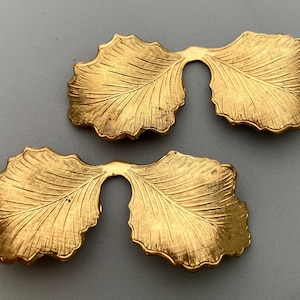 2 Two-Leaf Brass Stampings