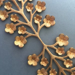 Huge Brass Stamping Branch Flowers Settings Bracelet Tiara 6&quot;