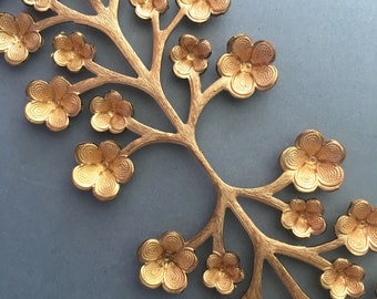 Huge Brass Stamping Branch Flowers Settings Bracelet Tiara 6"