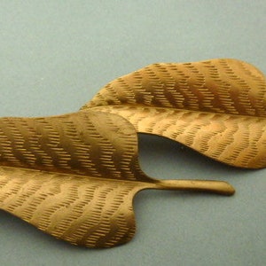 2 Brass Leaf Branch - Large Deco
