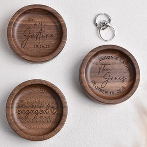 Plato para baratijas personalizado, porta anillos de boda, plato para joyas de compromiso, regalo para novia, regalo de compromiso, bandeja para joyas personalizada, regalo de boda