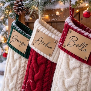 Personalized Knitted Christmas Stocking: Custom Name, Holiday Decor Gift for Family