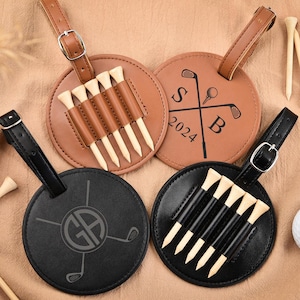 Meilleur papa, étiquette de sac de golf, accessoires de sac de golf personnalisés, support de té de golf, étiquette de sac à dos de golf personnalisée, étiquette de nom de bagage, cadeau de golf pour papa