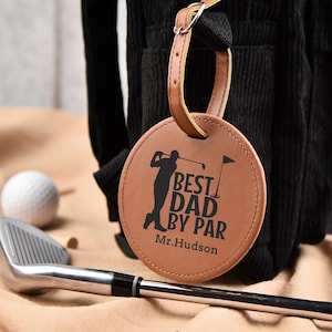 Étiquette de sac de golf en cuir, cadeau personnalisé pour garçons d'honneur, tournoi de golf, cadeaux de golf avec logo personnalisé pour homme, porte-té de golf gravé, étiquette de sac de sport