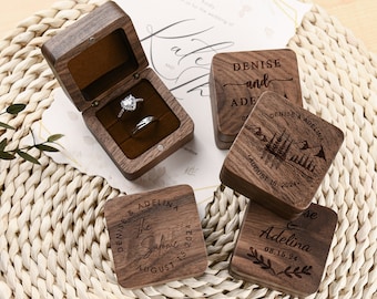 Engraved Wooden Ring Box: Personalized Wedding Proposal