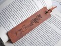 Birth Flower Bookmark, Personalized Leather Bookmark, Engraved Book Mark, Readers Gifts, Cute Aesthetic Bookmark, Father's Day Gift for Him product logo