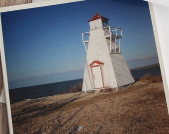 Hecla Lighthouse - Blank Note Card by COGnitive Creations