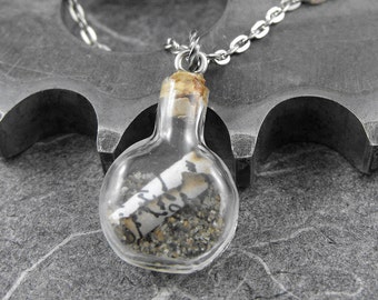 Letter In a Bottle Necklace - Small Timeless Letter In a Bottle by COGnitive Creations