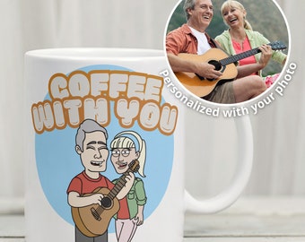 Taza Mini-Me / Taza personalizada única / Taza diseñada a medida con una caricatura de usted mismo / familia / amigos