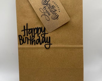 Set of 3 Happy Birthday Gift Bags with Name Tags