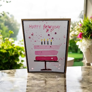 Cartão de Feliz Aniversário em Aquarela