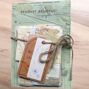 Junk Journal Ephemera. 100 pezzi. Bellissima carta in stile vintage. Ephemera di colore neutro Earthtones. Varie dimensioni.