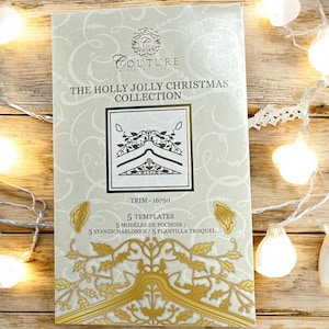 Conjunto de moldes de alta costura da Create and Craft. Coleção de Natal Holly Jolly.