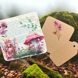 Junk Journal Ephemera. Fairy Journal pocket with tags. Authentic vintage material. Fairy.