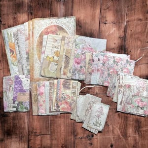 Junk Journal Ephemera. 100 pezzi. Bellissima carta in stile vintage.
