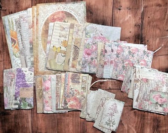 Junk Journal Ephemera. 100 pieces. Beautiful vintage style paper.