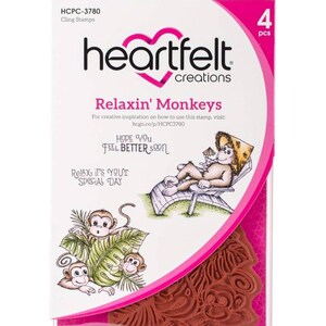 Carimbo Heartfelt Creations. Novo em folha: nunca foi aberto. Apenas carimbo Relaxin Monkeys