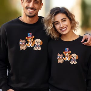 American Dogs 4th of July Sweatshirt: Patriotic USA Holiday Pullover
