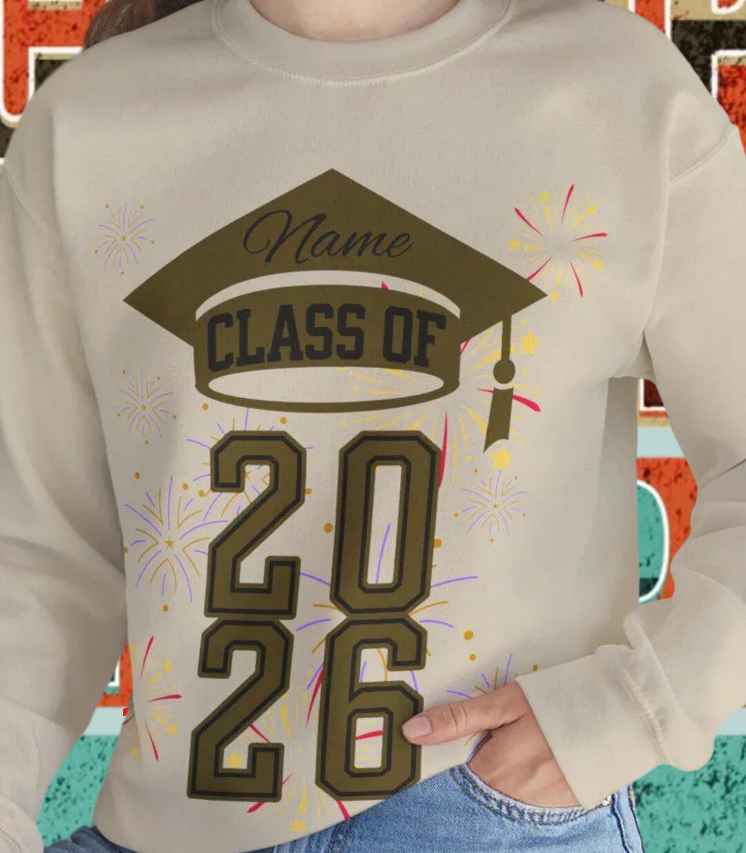 Spring Graduation Sweater Personalized Graduation Crewneck, Class of 2026 Custom Sweatshirt ...
