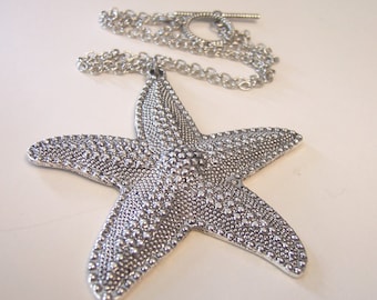 Antique Silver Starfish Necklace