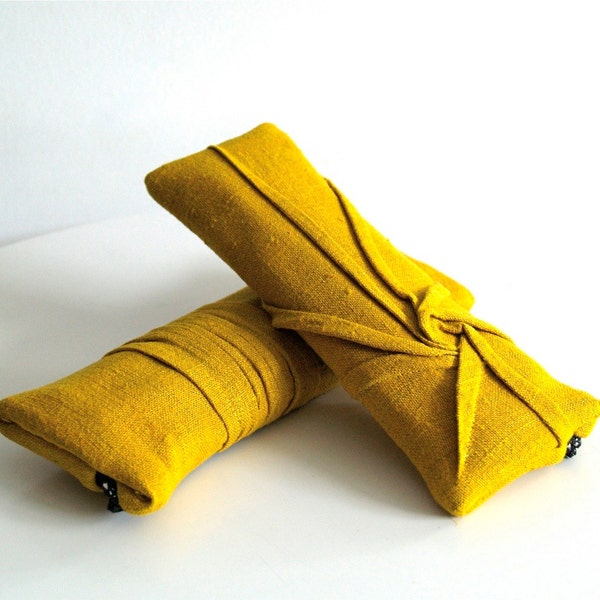 starburst zip  - goldenrod yellow clutch - textured clutch