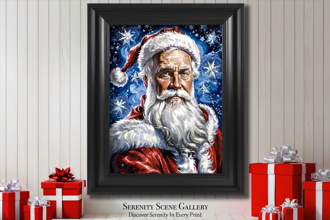 Christmas Santa Holiday Print Father Christmas Printable Wall Art