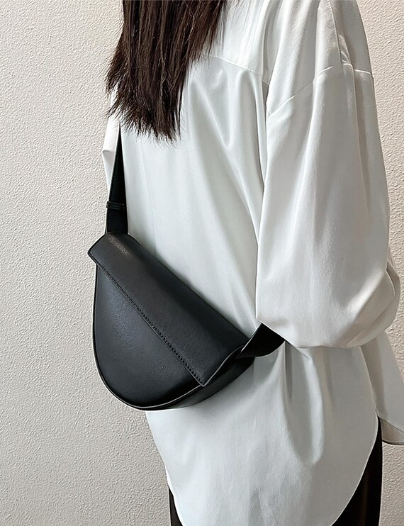 大西 MINIMAL LEATHER SHOULDER BAG 2926B Minimal Leather Shoulder Bag, Genuine Leather Crossbody Bag