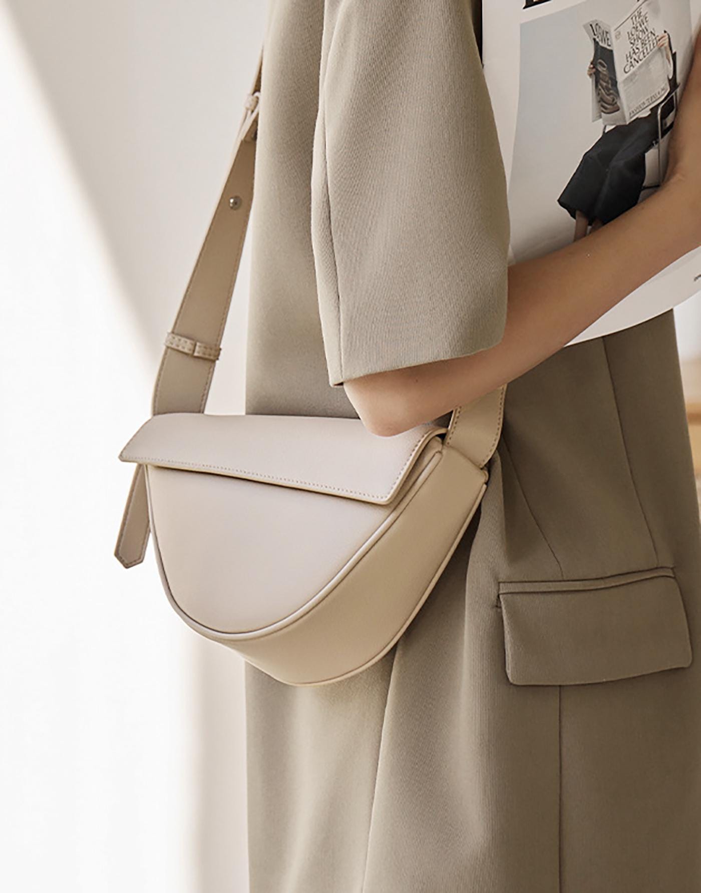 大西 MINIMAL LEATHER SHOULDER BAG 2926B Minimal Leather Shoulder Bag, Genuine Leather Crossbody Bag