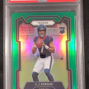 CJ Stroud Green 2023 Prizm Psa 10 / NFL Mystery Packs - 1 auto of Mem - 5 nieuwelingen - 1 genummerde kaart! Beschrijving: