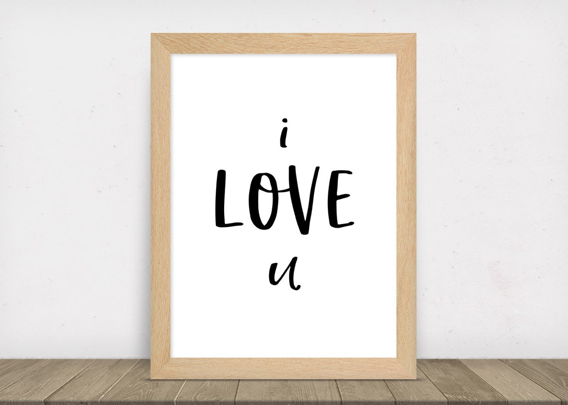 I Love You Printable, Wall Art, Simple, Minimal, Digital Download ...