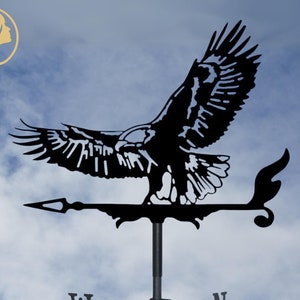 Eagle Weather Vane, Weathered Vane for Yard, Metal Wind Sculptures, Patriotic Eagle, american flag decor, eagle lover gift, Roof Decor