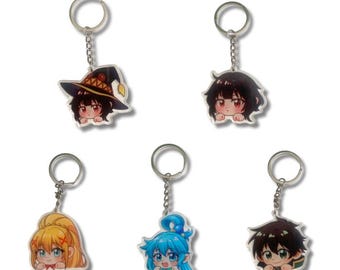 Anime Acrylic Keychain Charms - Konosuba Collection