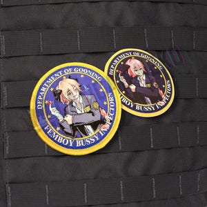 Anime Morale Patch - FBI - Femboy Bussy Inspectors Version B + Sticker