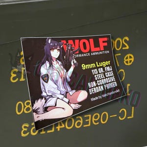 Ammo Series - 9 mm Luger Custom Anime Sticker Decal