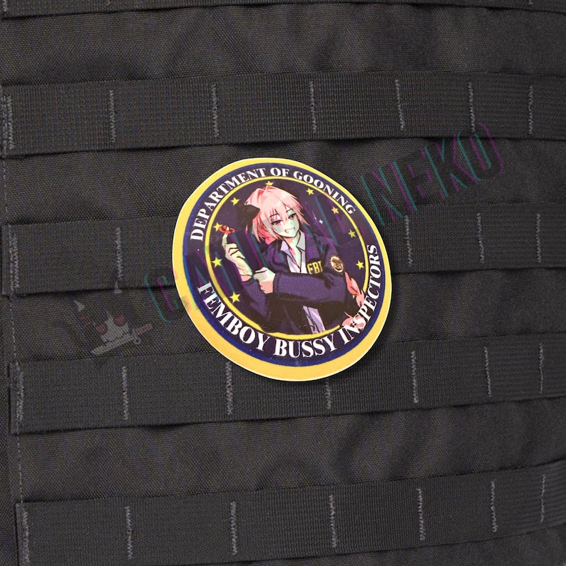 Anime Morale Patch - FBI - Femboy Bussy Inspectors Sticker Only