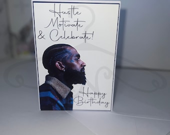 Nipsey Hustle Themed Birthday Card- 3D Birthday Cards- Custom/Personalized Birthday Cards
