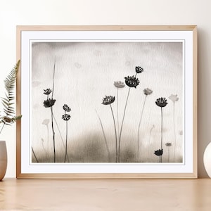 Botanical Illustration, Watercolor Painting, Gray Brown Nature Print, Fine Art Print, Rustic Watercolor Art, 8x10 11x14 Print - Pin Cushions