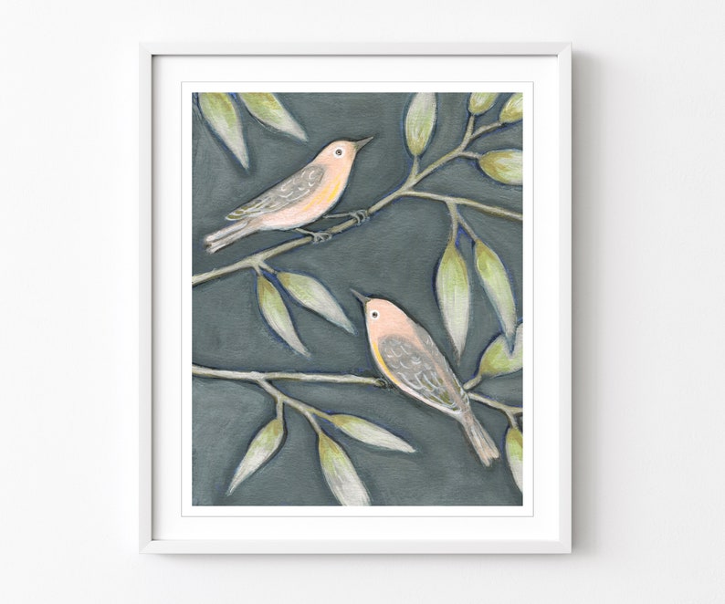 Bird Art Prints Set of 3 Prints, Birds in Branches, Art Prints, Bird Paintings, Triptych Nature Wall Art, 8x10 11x14 Prints image 6