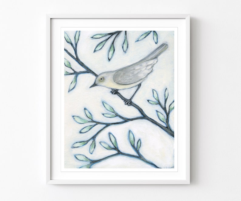 Bird Art Prints Set of 3 Prints, Birds in Branches, Art Prints, Bird Paintings, Triptych Nature Wall Art, 8x10 11x14 Prints image 7