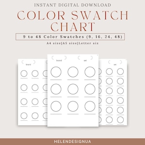 Tabela de Amostras de Cores Tabela de Cores em Branco Modelo de Amostra de Cores para Impressão Página Tabela de Amostras de Cores Conjunto de Tabela de Amostras de Cores em Branco Modelo de Folha