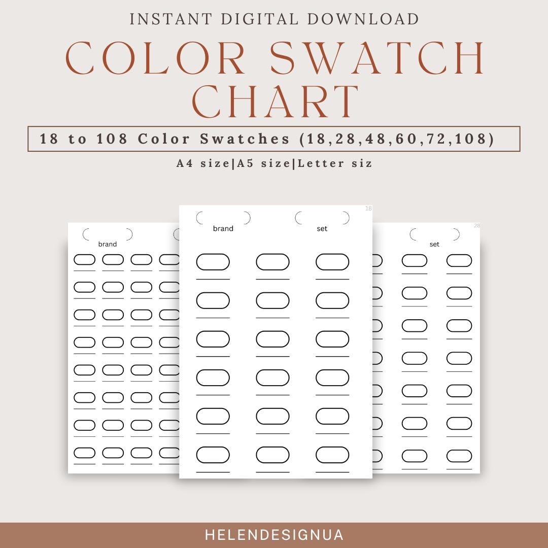 Color Swatch Chart Blank Color Chart Printable Color Swatch Template ...