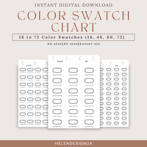 Color Swatch Chart Blank Color Chart Printable Color Swatch Template ...