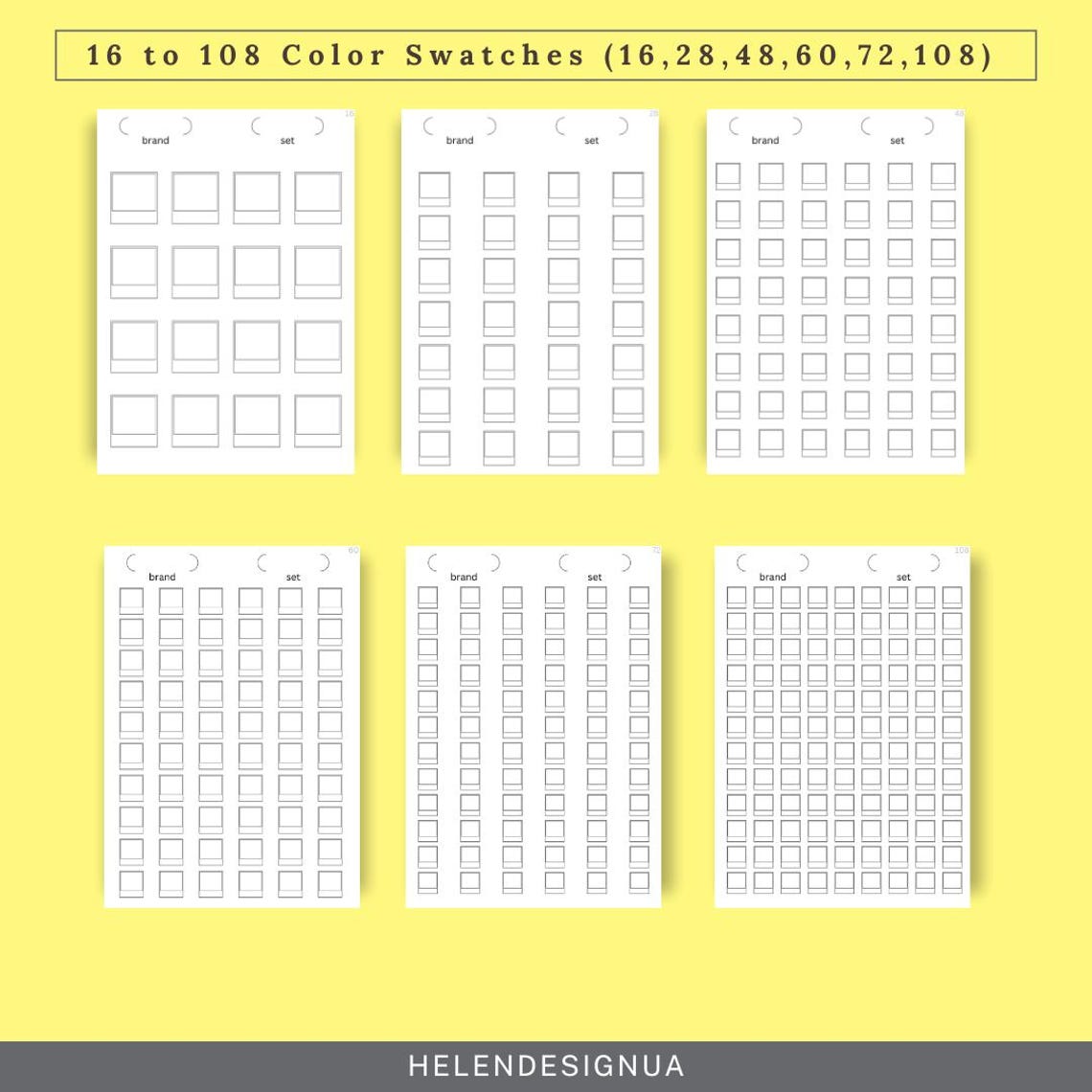Color Swatch Chart Blank Color Chart Printable Color Swatch Template ...